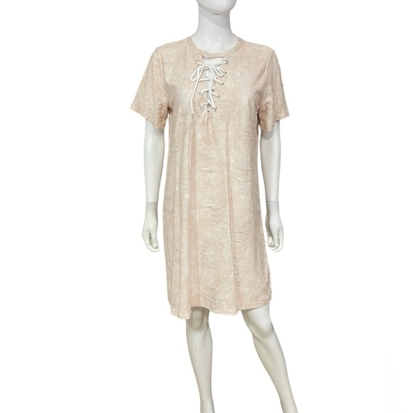 Distressed Laced V Neck Pink Dress
New - Picture 2 of 10